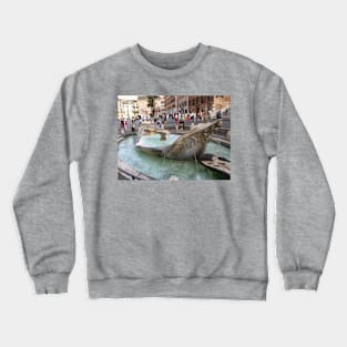 Barcaccia Fountain, Rome Crewneck Sweatshirt